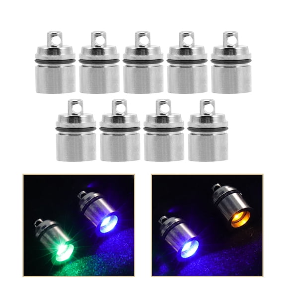 Beaupretty 9Pcs Magnetic Mini Keychain Flashlight In Silver Plastic