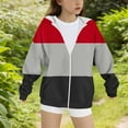 thumbnail image 4 of ZQUUVOU Children's Stripe Sweatshirts with Pocket Cotton Soft Fall Hoodie Full Zip Up Oversized Hoodies for Boys Girls Red, 4 of 4