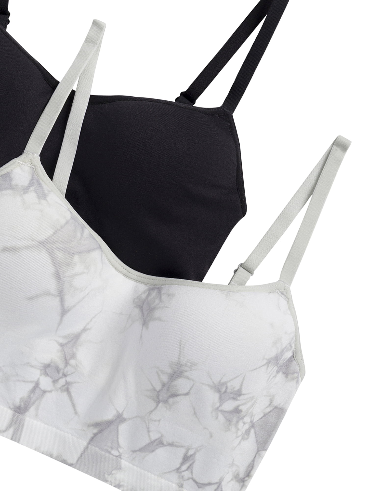 Wonder Nation Girls' Seamless Recycled Molded Longline Bra, 2-pack, Sizes XS-2XL