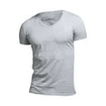 thumbnail image 1 of T-shirts à Manches Courtes pour Hommes en Coton Uni Premium Col en V, 1 of 4