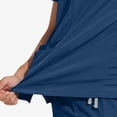 thumbnail image 7 of YLSDY Men Scrubs Set — Stretch Buttons Crew Neck Scrub Top & Jogger Pant with Pockets, Yoga Waistband, Anti-Wrinkle Scrubs for Men Dark Blue 4, 7 of 7