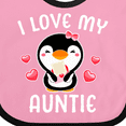 thumbnail image 4 of Inktastic I Love My Auntie with Cute Penguin and Hearts Girls Baby Bib, 4 of 4