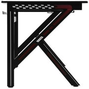 Topbuy K-Shape Gaming Desk Computer PC E-Sports Table w/ Cup Holder Hook Black