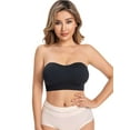 thumbnail image 5 of Spencer 3Pack Women's Wireless Strapless Bra Seamless Padded Bandeau Bra Non-Slip Tube Top Lift Push Up Convertible Bralette, Size S-XXL, 5 of 13