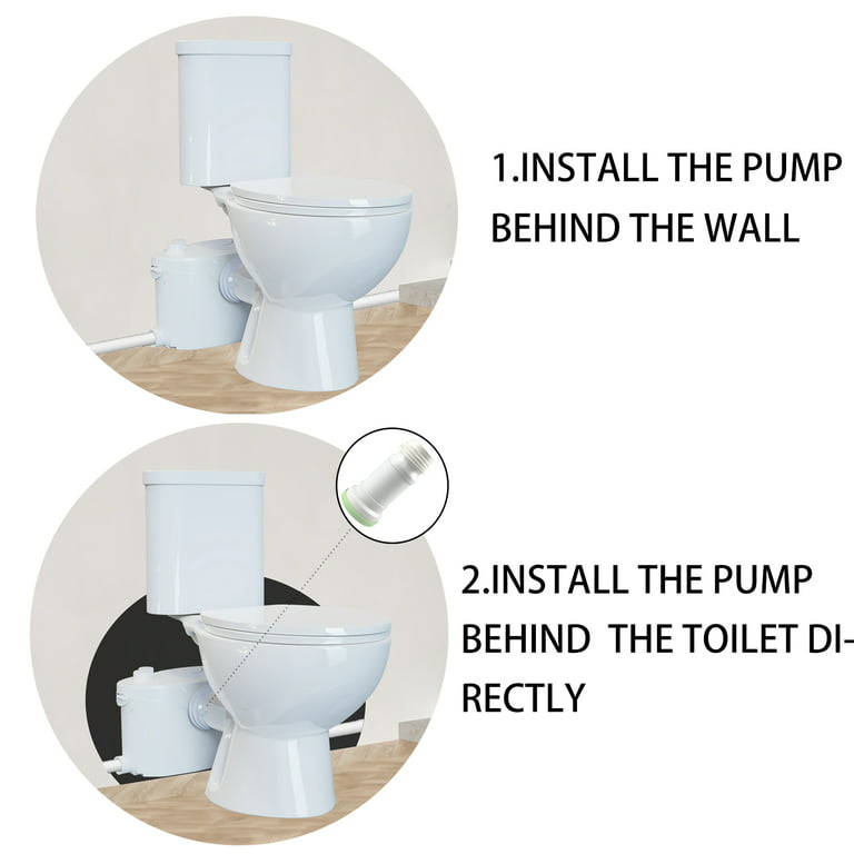 Macerating Toilet With 600watt Macerator Pump, Included Water Tank, Toilet  Bowl, Toilet Seat, Extension Pipe For Toilt With Pump-Upflush Toilet For