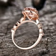 thumbnail image 5 of 11x8mm 3.75 Carat Pear Shaped Diamond Moissanite Halo Morganite 10k Rose Gold Engagement Ring, 5 of 8