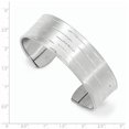 thumbnail image 2 of Sterling Silver Brushed/Diamond-cut Flat Open Cuff Bracelet (Weight: 12.12 Grams, Length: Inches), 2 of 2