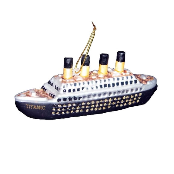 Kurt Adler Glass Titanic Ornament, 5-Inch, Noble Gems Collectible Christmas Decoration