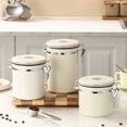 thumbnail image 3 of Coffee CanisterforGround Coffee, Stainless Steel Storage ContainerswithLids, Dry Food Storage Containers, Varying Heights, Metal Build, Kitchen Counter Sealing, 3 of 6