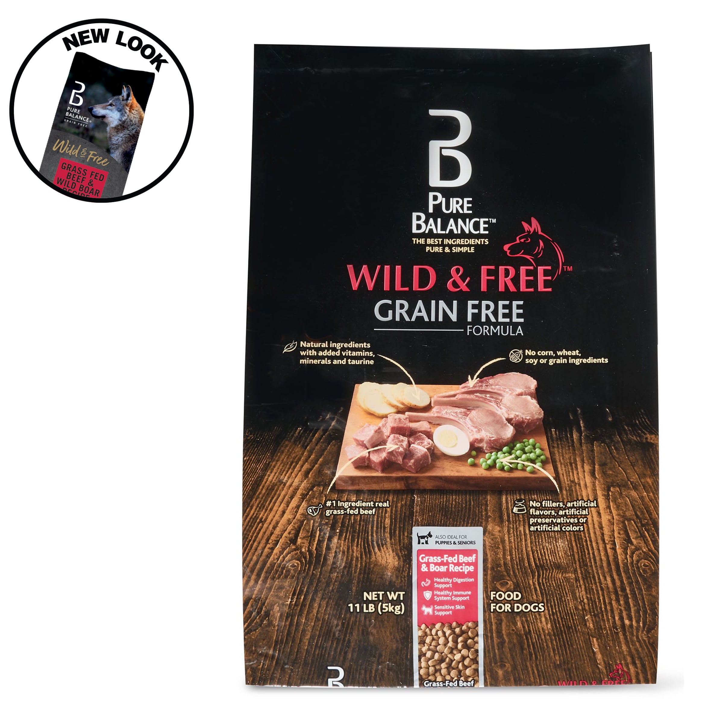 Pure Balance Wild & Free Grain-Free Grass-Fed Beef & Boar Recipe Dry ...