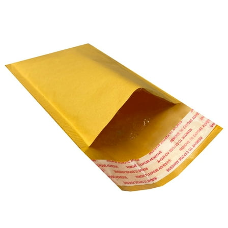 StarBoxes 100 Kraft Bubble Mailers 4x8" - #000 Self-Seal Padded Envelopes