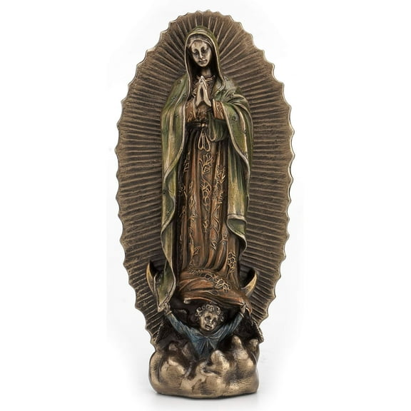 Veronese Design 6 1/8" Our Lady Of Guadalupe Virgin Mary Religious Statue Cold Cast Resin Bronze Finish Home Decor Figurine