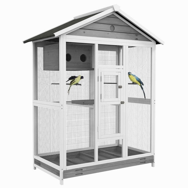 Cage classique sur pied - Cage à oiseaux - En métal - 120,5 cm de hauteur