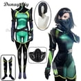 thumbnail image 2 of Disfraz de víbora venenosa para cosplay, juego VALORANT, máscara 3D, zapatos estampados, ropa ajustada, fiesta de Halloween de anime personalizada, 2 of 5