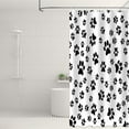 thumbnail image 6 of Dog Paw Shower Curtain Funny Pet Paw Print Cute Animal Dog Cat Footprint Black White Pattern Pet Lovers Kids Bathroom Decor Set with 12 Hooks 72×72 inches, 6 of 6