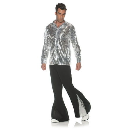 Disco Fever Mens Adult 70S Disco Dude Silver Halloween Costume