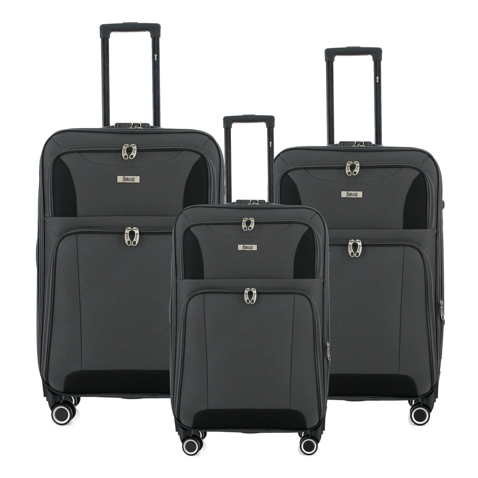 IZOD Expandable Luggage Set - 360 Dual Spinning Wheels - 3 Piece