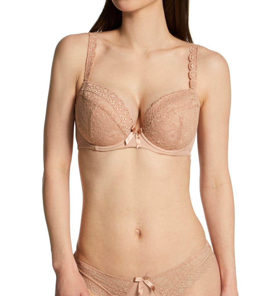 Women's Pour Moi 84000 Rebel Padded Plunge Underwire Bra (Rose