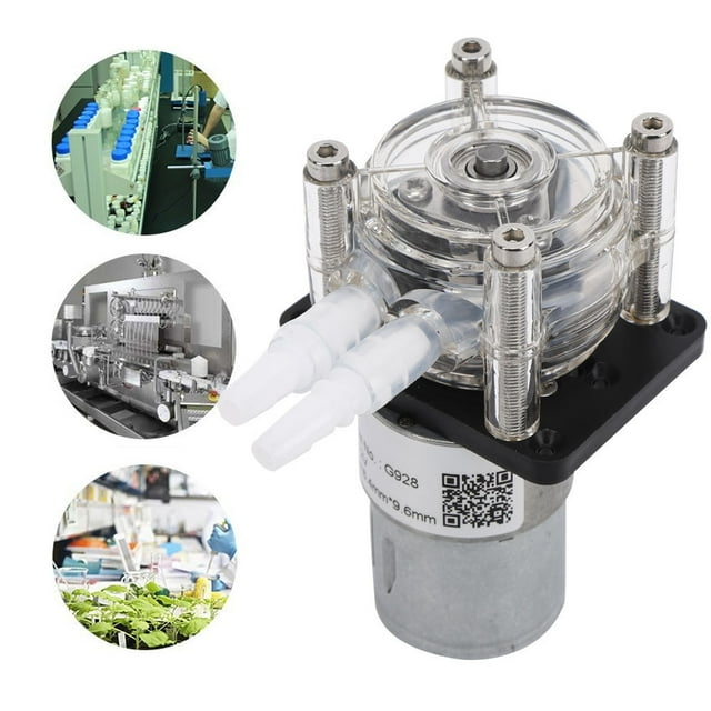 High Peristaltic Pump, 12V/24V DC Peristaltic Pump Metering Pump PC Transparent Head DC Motor Peristaltic Liquid Pump for Aquarium Laboratory 500mL / min