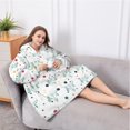thumbnail image 5 of Oversized Wearable Blanket Hoodie,White Buffalo Skull Dot Pattern Sherpa Blanket Hoodie with Super Pockets,Super Warm Fuzzy Pullover for Women & Men, 5 of 6