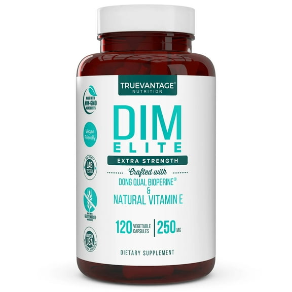 DIM Supplement 250mg (Diindolylmethane) Veggie Caps with Dong Quai, Vitamin E & BioPerine
