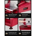 thumbnail image 4 of FOHERE Meat Slicer, 250W Deli & Food Slicer with Three 7. 5inch Stainless Steel Blades and Food Tray, Red, 4 of 8