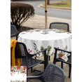 thumbnail image 4 of Outdoor Tablecloth with Umbrella Hole and Zipper, Christmas Square Table Cloth 60x60 Inch Waterproof Tablecloth, Xams Tree Winter Red Poinsettia Pine Cones Picnic Table Cover for Patio Camping, 4 of 7
