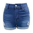 thumbnail image 4 of Goindgs Womens Shorts Summer Lightweight Casual Denim Shorts for Women Sexy High Waisted Ripped Stretchy Pockets Jean Pants Blue-XXL, 4 of 8