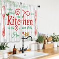 thumbnail image 3 of Christmas Kitchen Curtains Merry Xmas Rustic Farmhouse Country Short Small Fork and Spoon Wooden Plank Rod Pocket Winter Holiday Bedroom Living Room Treatment Fabric 2 Panels 27.5Wx39H Inch, 3 of 6