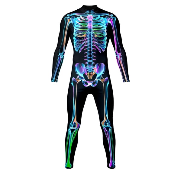 Bainana Kids Halloween Stage Tight Romper Fashion Long Sleeve Skeleton Print Jumpsuit Boys And Girls Casual Wear Bodyusit