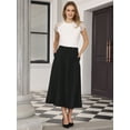 thumbnail image 4 of DARING DIVA Women's A Line Elastic High Waist Maxi Skirts with Pockets 2XL Black, 4 of 7
