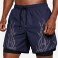 thumbnail image 2 of DeHolifer Men's Basketball Shorts Casual Workout Athletic Shorts Mesh Flame Graphic Print Running Short Pants Navy 2XL, 2 of 7