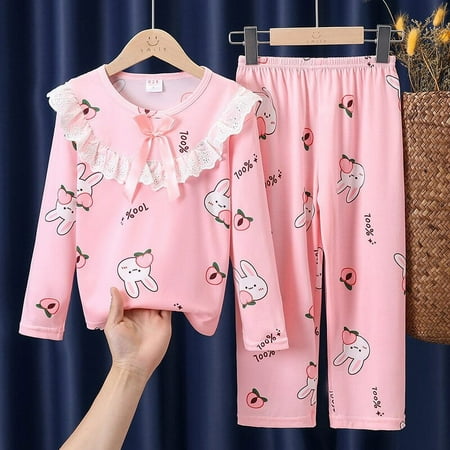 

Kawaii Sanrio Anime Hello Kitty Kuromi My Melody Children Long-sleeved Pajamas Spring Fall Girl Princess Style Home Pajamas Gift