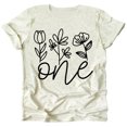 thumbnail image 1 of One Floral 1st Birthday Shirt for Baby Girls First Birthday Outfit Natural Heather Shirt 18 Months, 1 of 2