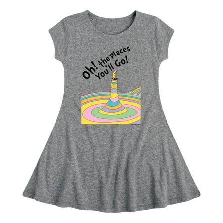 

Dr. Seuss - Oh! The Places I ll Go - Toddler And Youth Girls Fit And Flare Dress