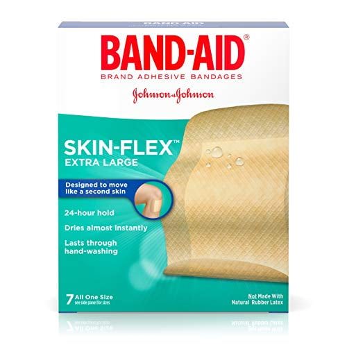 Band-Aid Brand SKIN-FLEX™ Adhesive Bandages for First Aid and Wound Care,  Extra Large Size, 7 ct