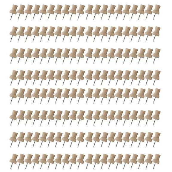 160Pcs H-Shape Wood Decorative Push Pins, Wood and Steel Needle Point Thumb Tacks for Photos, Maps and Cork Boards