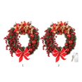thumbnail image 3 of Coronas navideñas coronas rojas artificiales para mesas de fiesta y decoración de casas sin luz, 3 of 5