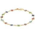 thumbnail image 1 of 18k Gold Plated Evil Eye Anklet Bracelet-Made In Brazil, 1 of 4