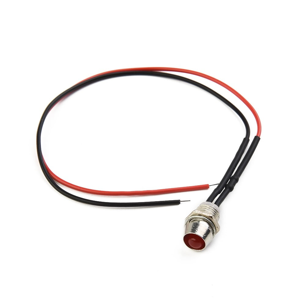 10X Red 8mm 12V LED Indicator Lamp Warn Light Pilot Dash Panel Car Truck Boat