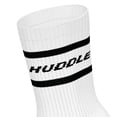 thumbnail image 3 of HUDDLE Calcetines Unisex, pack de 6 – Rayas, logo, crew, calcetines deportivos, color liso Blanco 39-42, 3 of 3