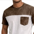 thumbnail image 4 of Erwazi Men's Color Block Crew Neck T-Shirt Short Sleeve Pullover Top with Chest Pocket, 4 of 5