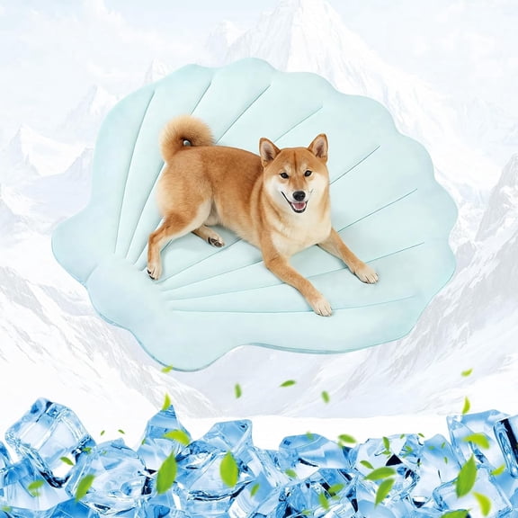 Tivray Dog Cooling Mat, 40'' × 40'' Large, Self-Cooling Mat for Dog, (Cool & Warm) Double-Sided Pet Cool Pads for Crate, Kennel, Machine Washable Summer Blanket, Cat Cool Bed, Non-Gel, Sky Blue