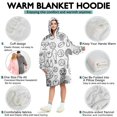 thumbnail image 5 of Doodle Sports Icons Pattern Wearable Oversized Blanket,Wearable Blanket Hoodie for Adults,Cozy Hooded Blankets with Super Pockets,Super Warm Fuzzy Pullover for Women & Men, 5 of 6