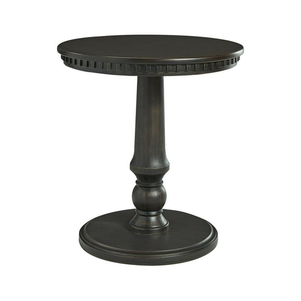 Signature Design By Ashley Miniore Black Round End Table Com By Ashley Miniore Black Round End Table, Black Round Pedestal Side Table