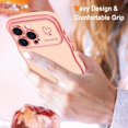 thumbnail image 2 of for iPhone 15 Pro Case Cute Curly Wave Frame Shape Phone Cases, Thin Slim Luxury Plating Wavy Edge Soft TPU Bumper Shockproof Rubber Protective Cover for Women Girls, Love Heart-Pink, 2 of 15