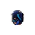 thumbnail image 2 of 925 Sterling Silver Reflections Italian Blue Decorative Overlay Glass Bead; for Adults and Teens; for Women and Men, 2 of 3