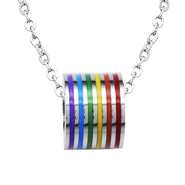 Collar con colgante de arcoíris del orgullo gay LGBT, regalo para hombres y mujeres transgénero. Plata