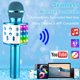thumbnail image 3 of Micrófono para niños, micrófono de karaoke inalámbrico Bluetooth con luces LED de baile, altavoz de karaoke de mano portátil, juguetes de cumpleaños para niños adultos (azul) Sincero  Hogar, 3 of 7