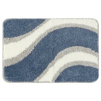 Unique Bargains Wavy Stripes Bathroom Rug Mat Absorbent Bath Rug Non-Slip Bath Mats Multicolor 16" x 24"